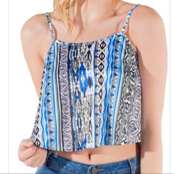 Tops - 2 for $20!!! Printed Crop Tank Top